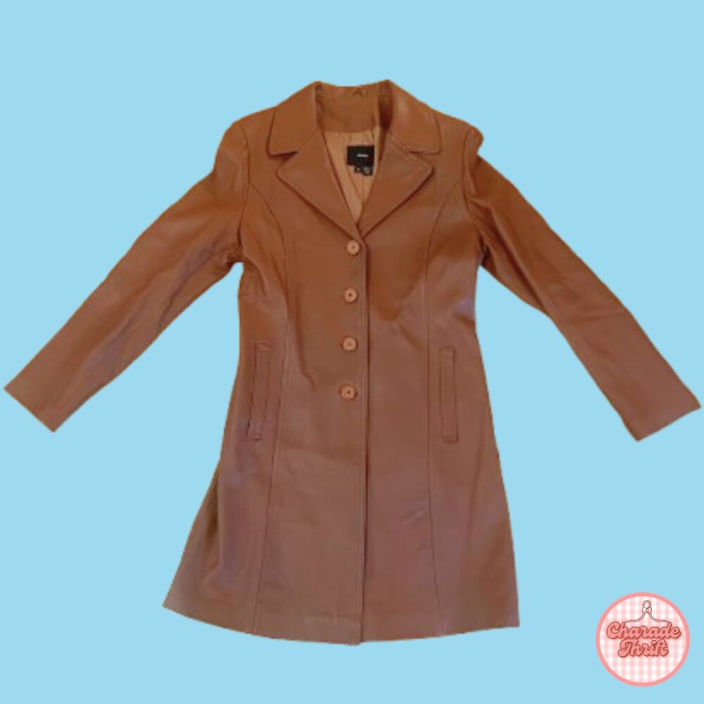 Brown Leather Blazer/Trench Coat